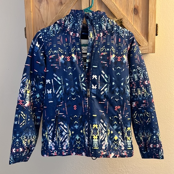 (12) Roxy American Pie Snow Jacket Snowboarding Ski Navy Blue Pink New Condition - Picture 4 of 11